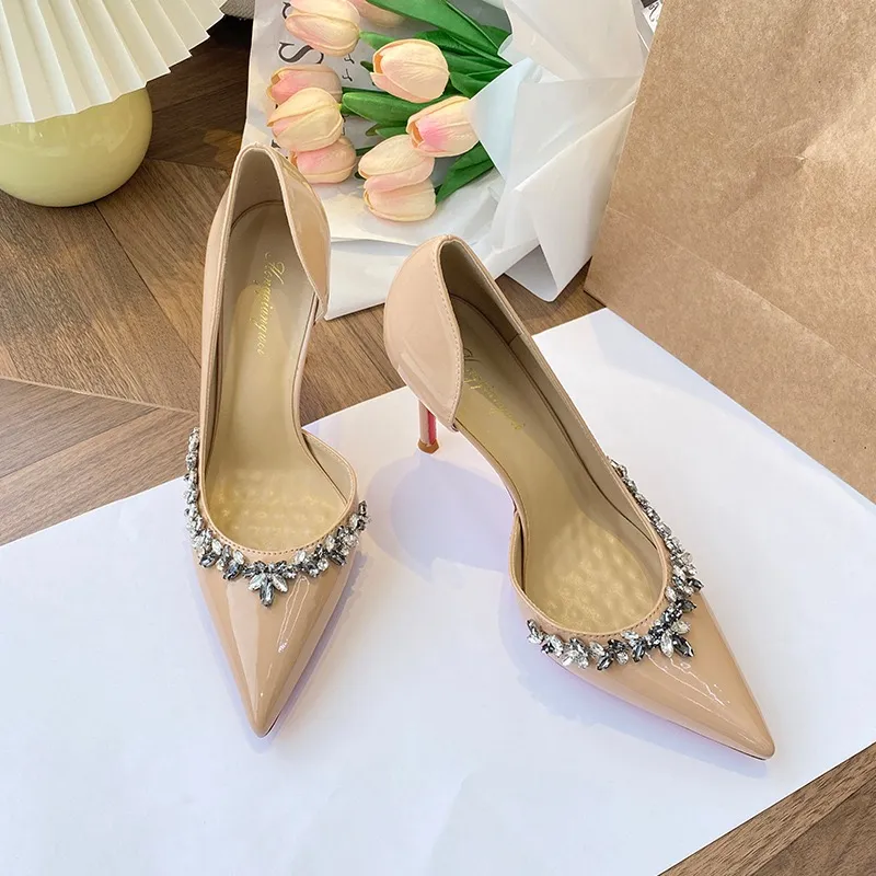 RoseDoris Slim Heel High Heels Women's Nude-3