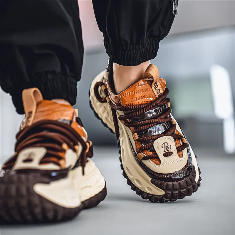 Bull Thunder Breathable Height Increase Low Top Chunky Sneakers Men's-3