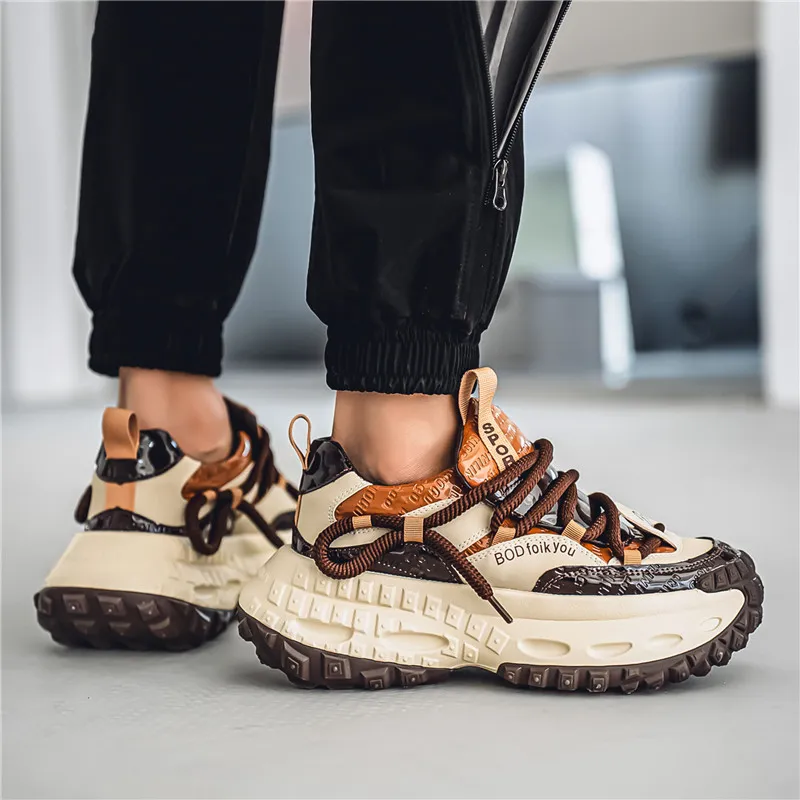 Bull Thunder Breathable Height Increase Low Top Chunky Sneakers Men's-2