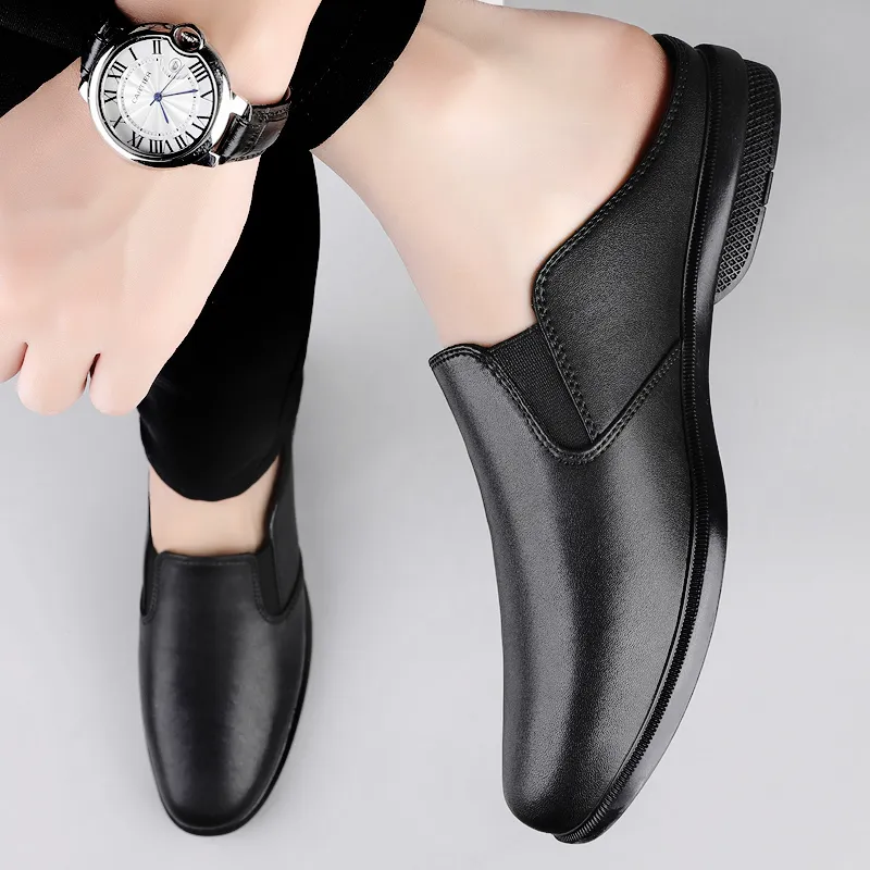 Bull Thunder Rubber Sole Slip Resistant Closed Toe Slippers Men's Black-5