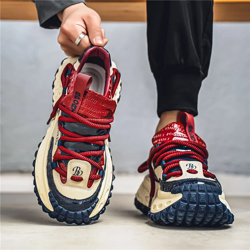 Bull Thunder Breathable Height Increase Low Top Chunky Sneakers Men's-7