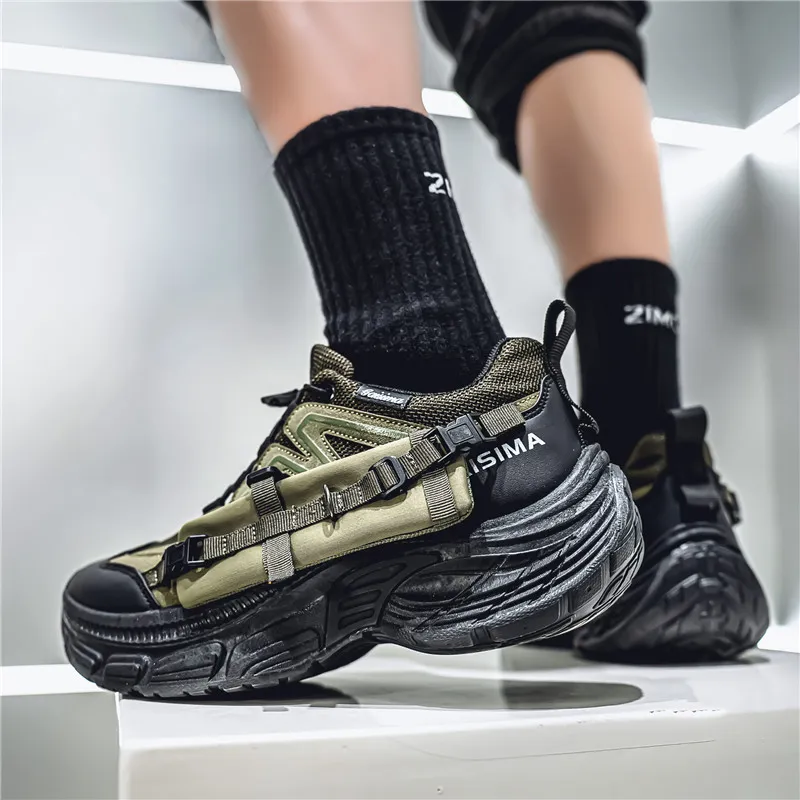 Bull Thunder Breathable Height Increase Low Top Chunky Sneakers Men's-4