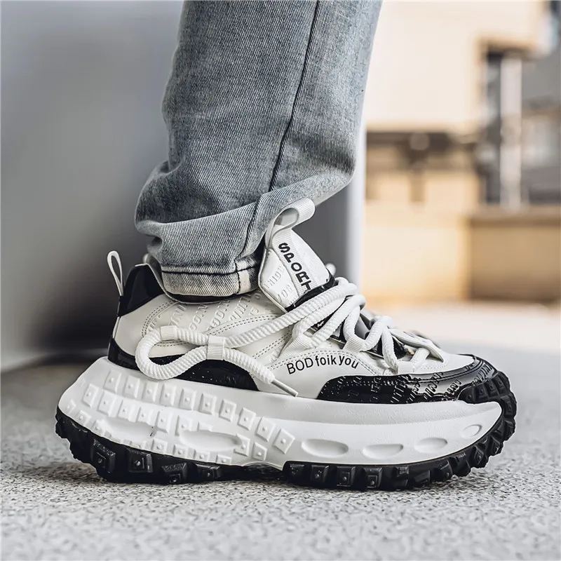 Bull Thunder Breathable Height Increase Low Top Chunky Sneakers Men's-14
