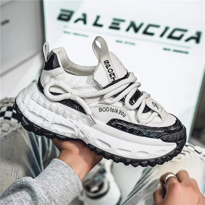 Bull Thunder Breathable Height Increase Low Top Chunky Sneakers Men's-13