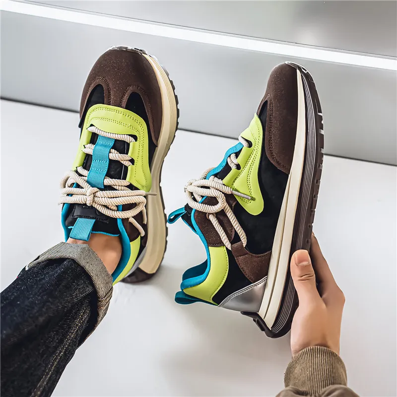 Bull Thunder Cushioning Height Increase Low Top Chunky Sneakers Men's-4