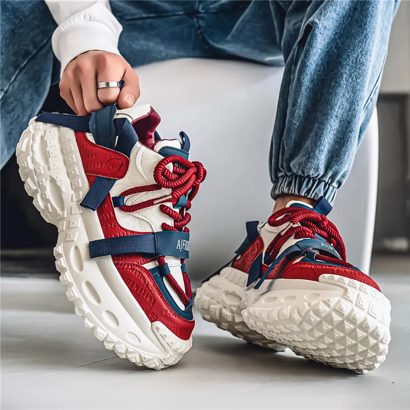 Bull Thunder Breathable Height Increase Low Top Chunky Sneakers Men's-8