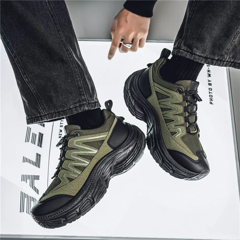 Bull Thunder Breathable Height Increase Low Top Chunky Sneakers Men's-1