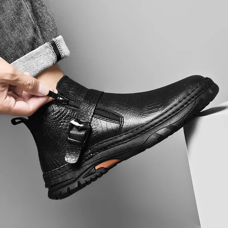 Bull Thunder Ankle Boots Men's Black-6