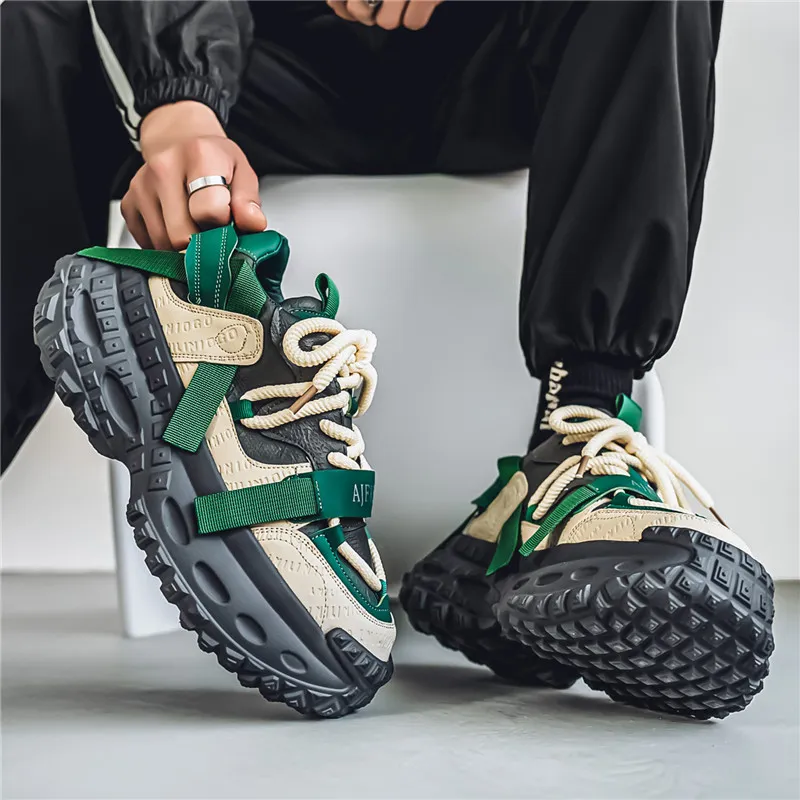 Bull Thunder Breathable Height Increase Low Top Chunky Sneakers Men's-14