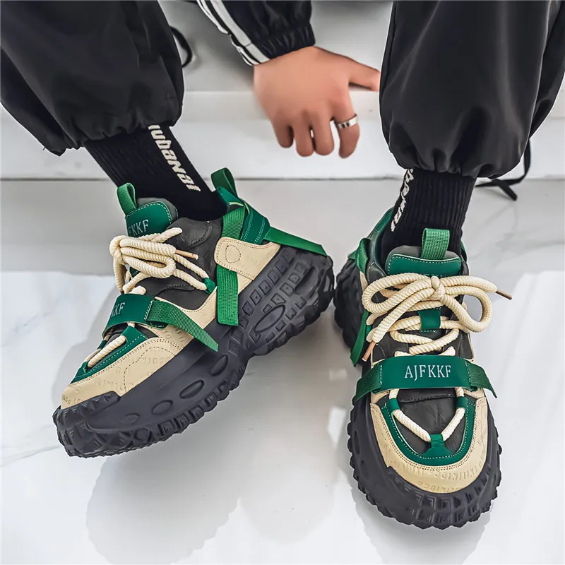 Bull Thunder Breathable Height Increase Low Top Chunky Sneakers Men's-17