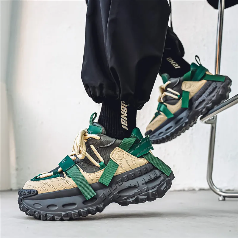 Bull Thunder Breathable Height Increase Low Top Chunky Sneakers Men's-15