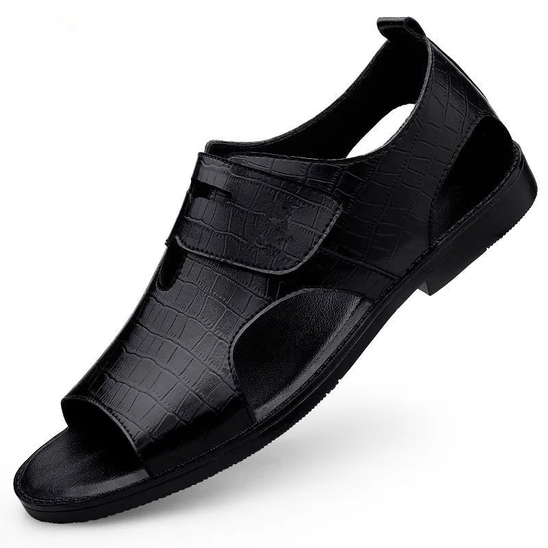 Bull Thunder Beach Sandals Men's Black Floral-1