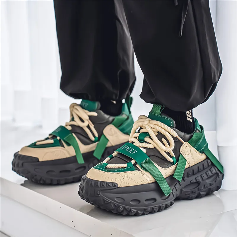 Bull Thunder Breathable Height Increase Low Top Chunky Sneakers Men's-16
