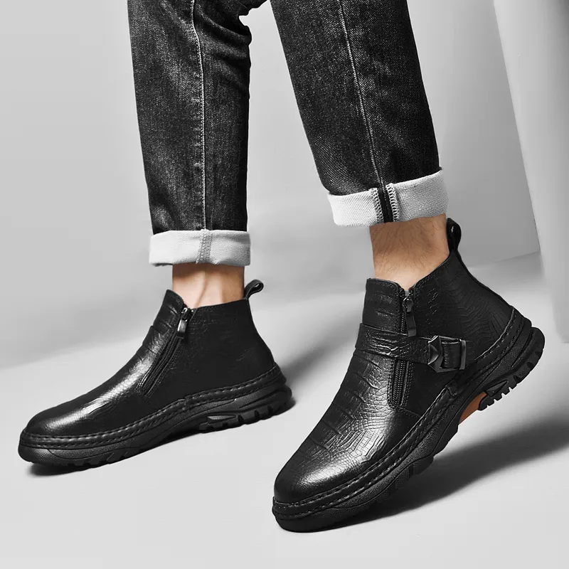 Bull Thunder Ankle Boots Men's Black-5