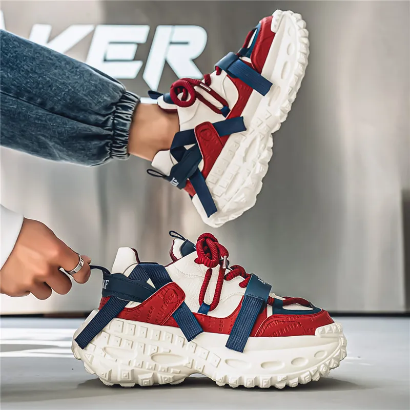 Bull Thunder Breathable Height Increase Low Top Chunky Sneakers Men's-10