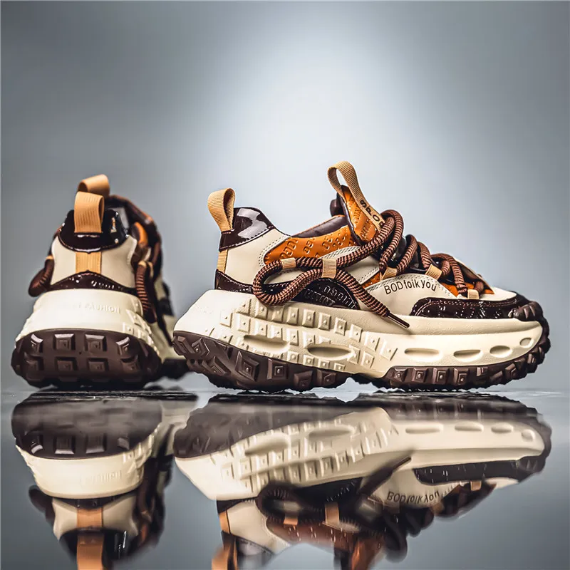 Bull Thunder Breathable Height Increase Low Top Chunky Sneakers Men's-5