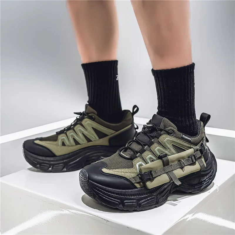 Bull Thunder Breathable Height Increase Low Top Chunky Sneakers Men's-3