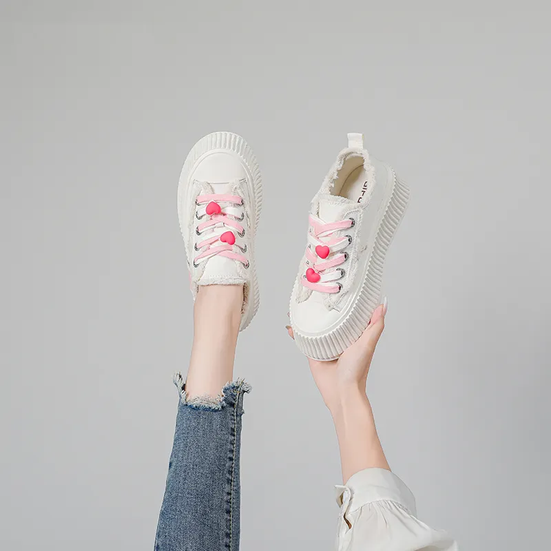 AIFUlIn Evelyn Low Top Skateboard Shoes Women's White Pink-4