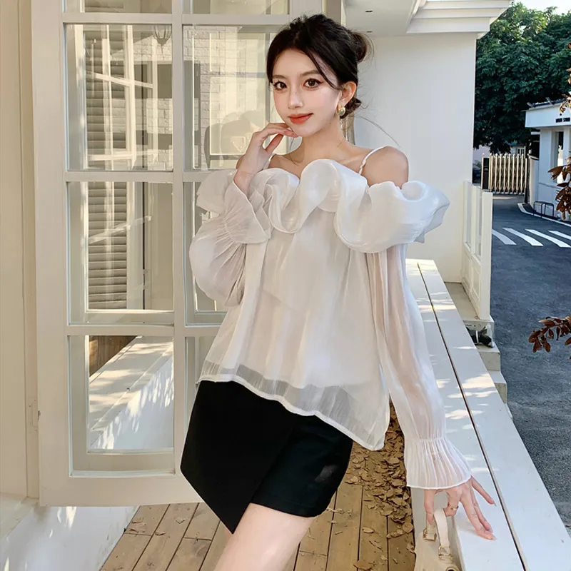 DEDY Chiffon Shirts Women's-2