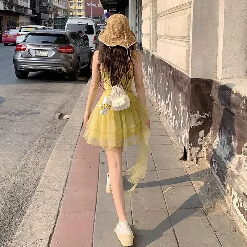 DEDY Slip Dresses Women's Green-4