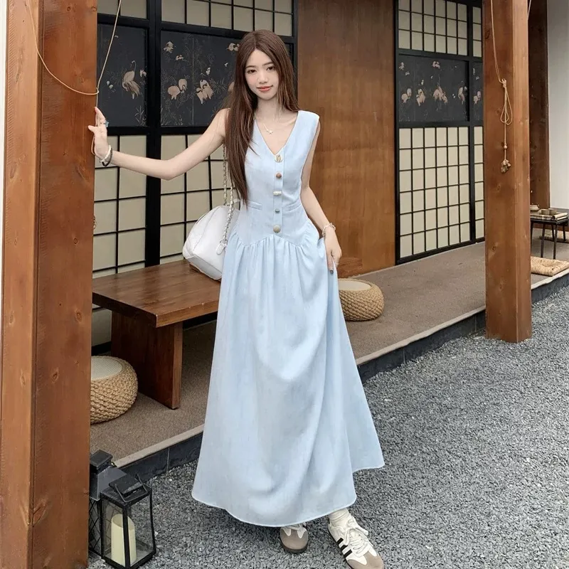 DEDY Sleeveless Dresses Women's Light Blue Shopping Bag-2