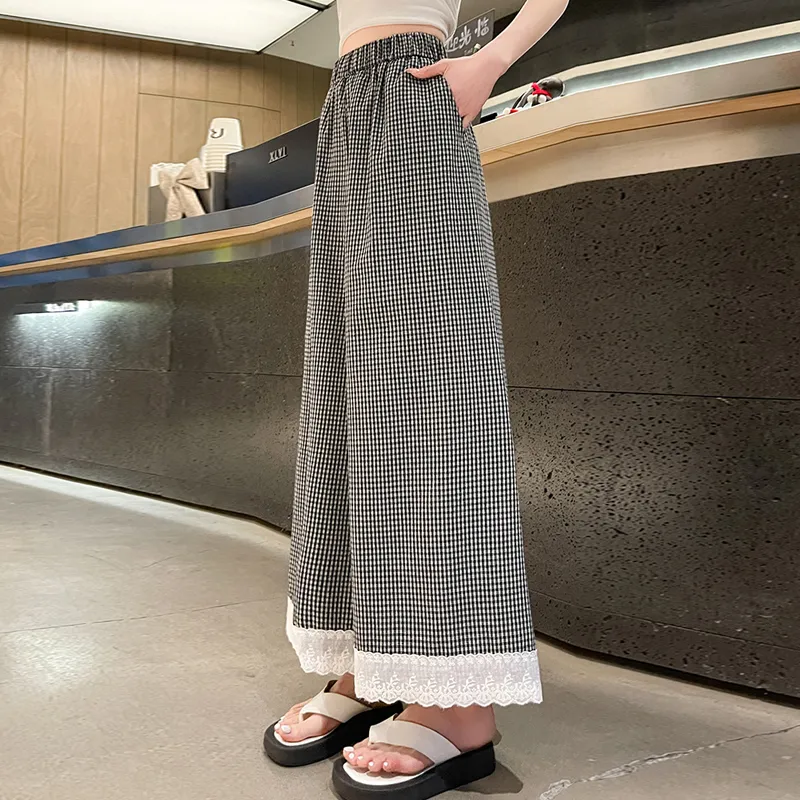 DEDY Casual Pants Women's Plaid-2