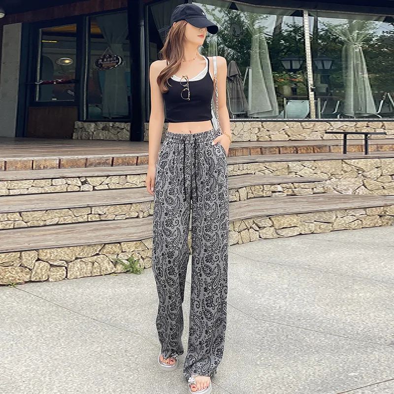 DEDY Casual Pants Women's Paisley Pants Shopping Bag-3