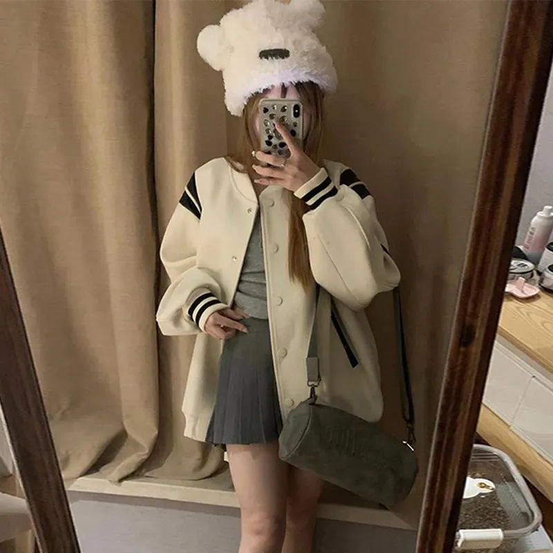 DEDY Baseball Jacket Unisex Apricot-2