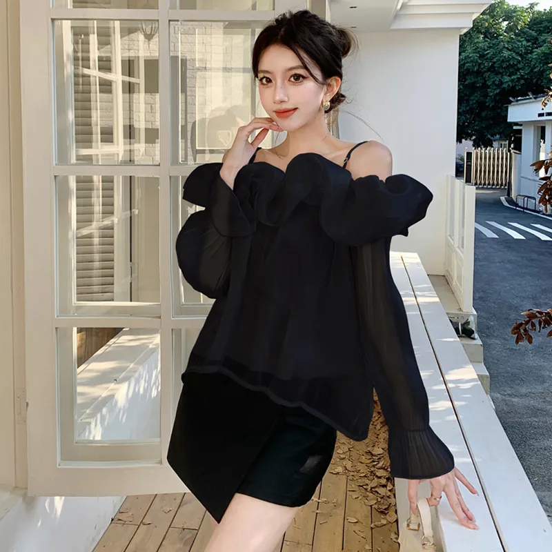 DEDY Chiffon Shirts Women's-9