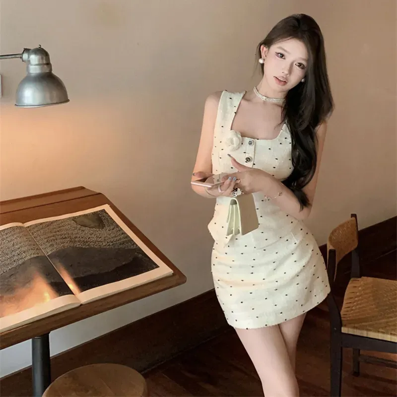 DEDY Two Piece Skirt Sets Women's White Set Shopping Bag-4