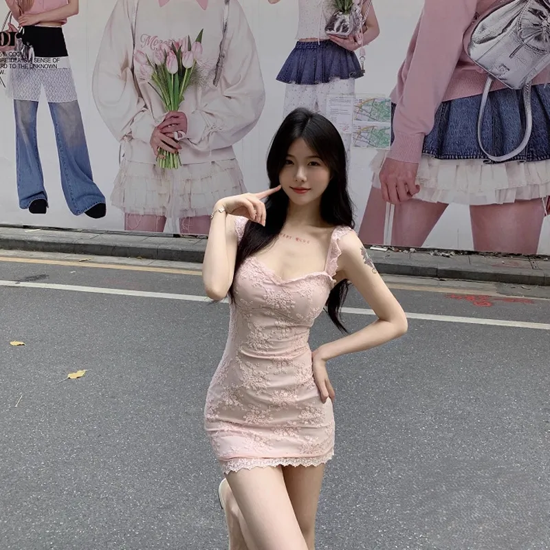 DEDY Slip Dresses Women's Pink Shopping Bag-2