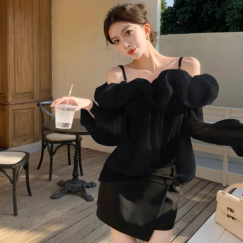 DEDY Chiffon Shirts Women's-11