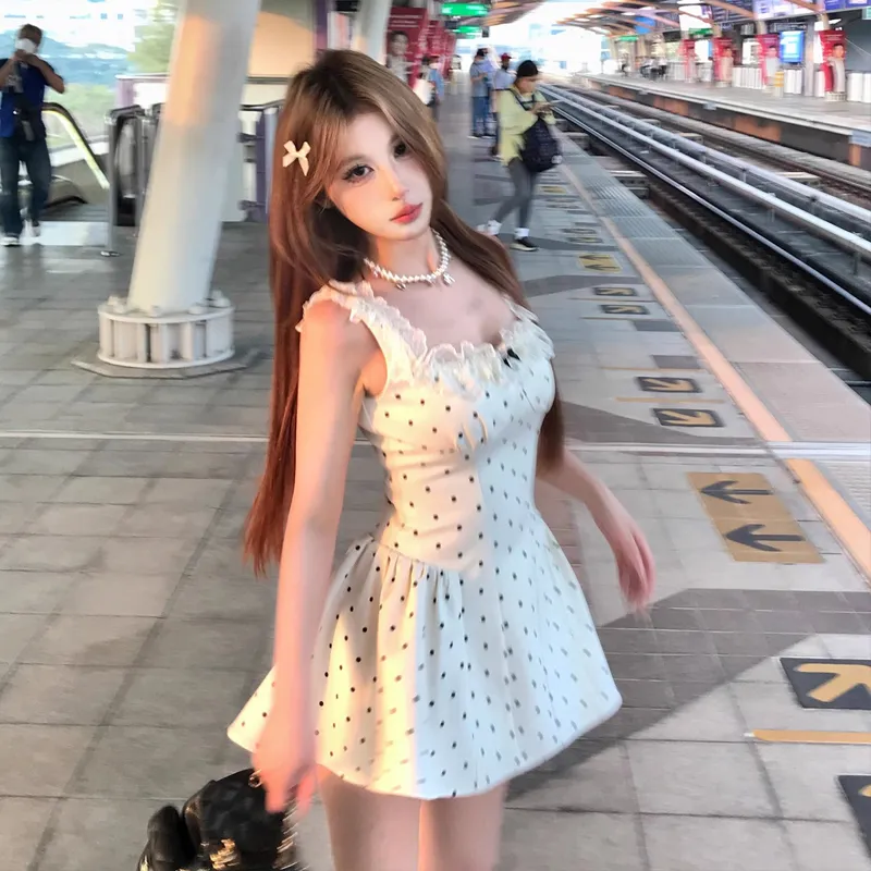 DEDY Slip Dresses Women's White-2