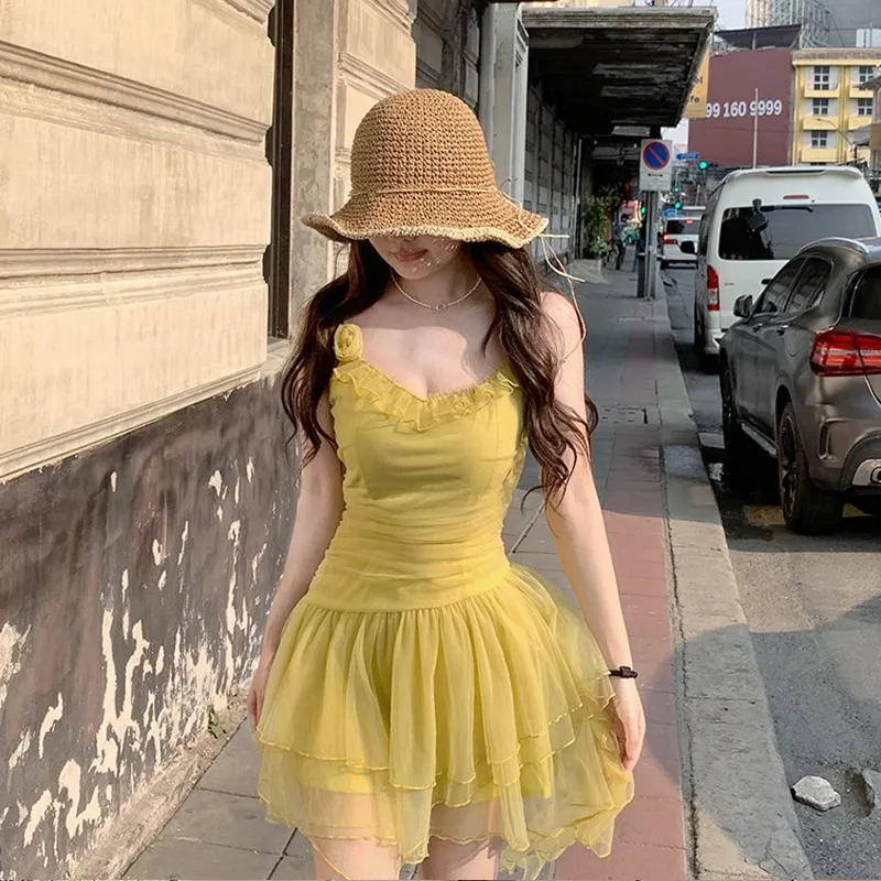 DEDY Slip Dresses Women's Green-2