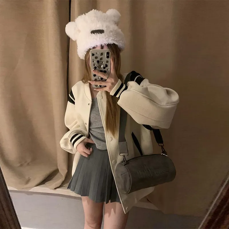 DEDY Baseball Jacket Unisex Apricot-10