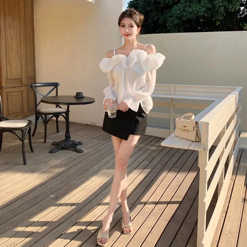 DEDY Chiffon Shirts Women's-6