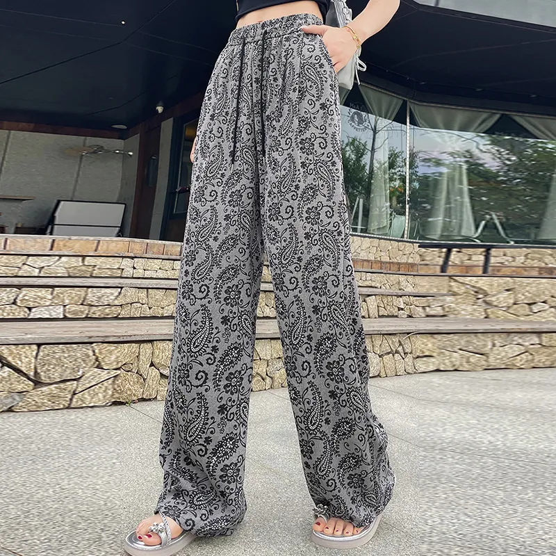 DEDY Casual Pants Women's Paisley Pants Shopping Bag-4