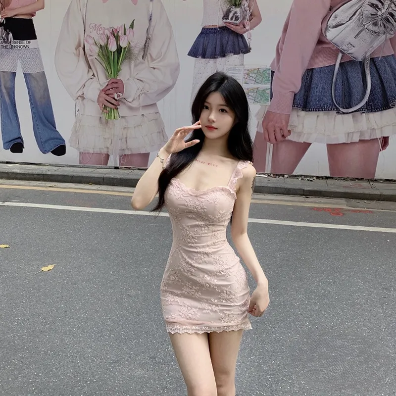 DEDY Slip Dresses Women's Pink Shopping Bag-3