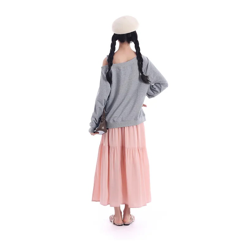 DEDY Skirt Set Women's Gray Top/Pink Skirt-4