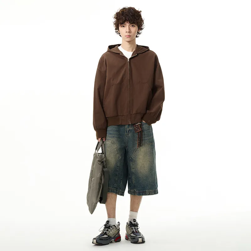 TESTUNG Denim Shorts Unisex Blue Single Item-6