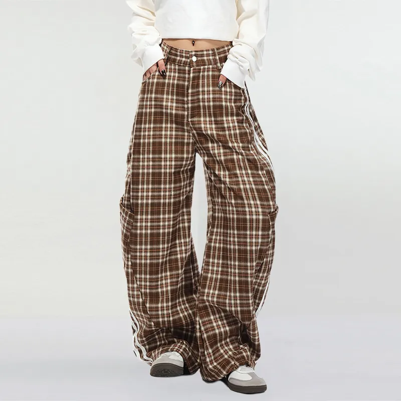 NEVER RULE Casual Pants Unisex Coffee-1