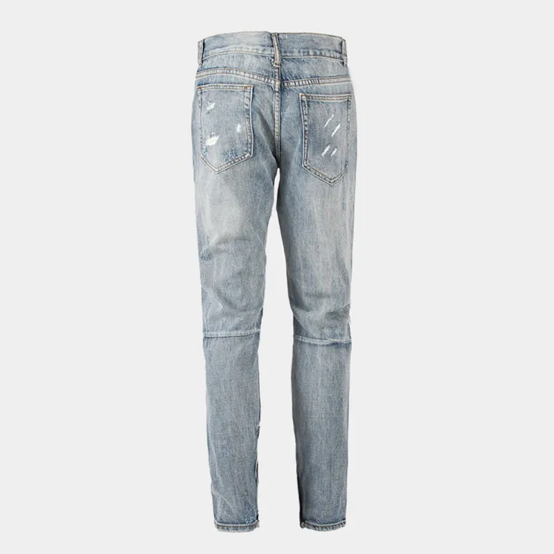 NEVER RULE Jeans Unisex Washed Blue-1