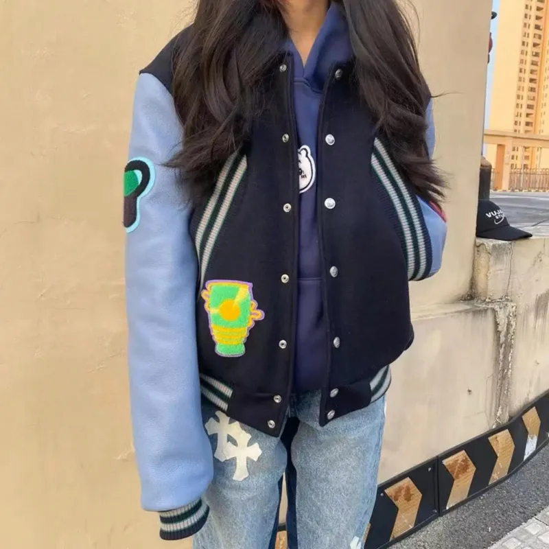TESTUNG Baseball Jacket Unisex Navy Blue-7