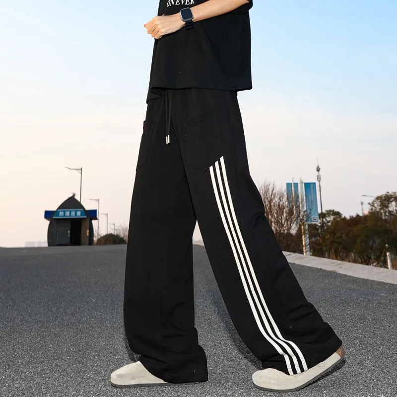 NEVER RULE Casual Pants Unisex Navy Blue-3