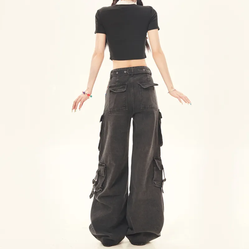NEVER RULE Cargo Pants Unisex Vintage Black-3