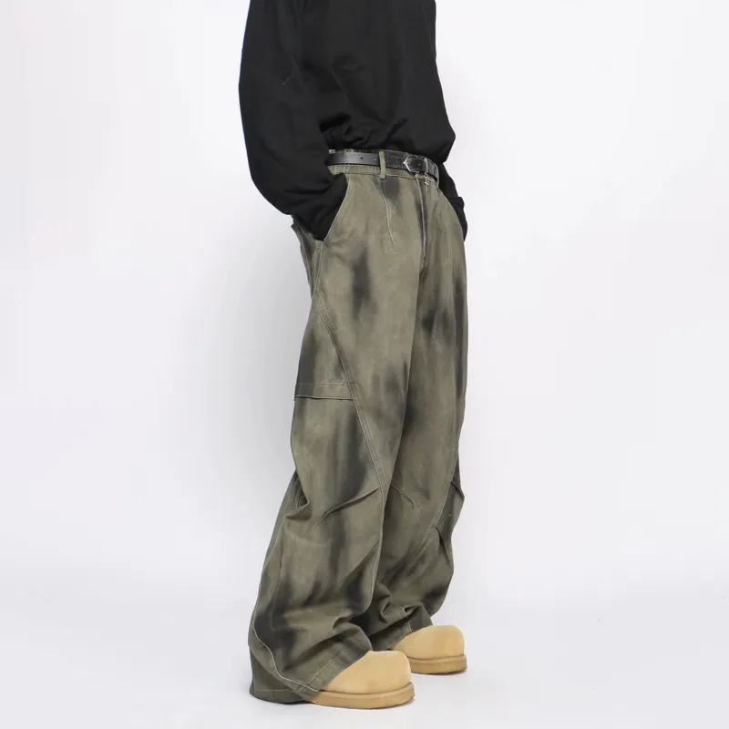 NEVER RULE Casual Pants Unisex Green-1