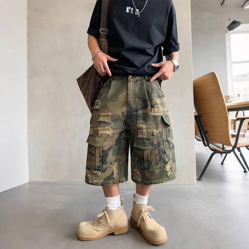 NEVER RULE Cargo Shorts Unisex Green-2