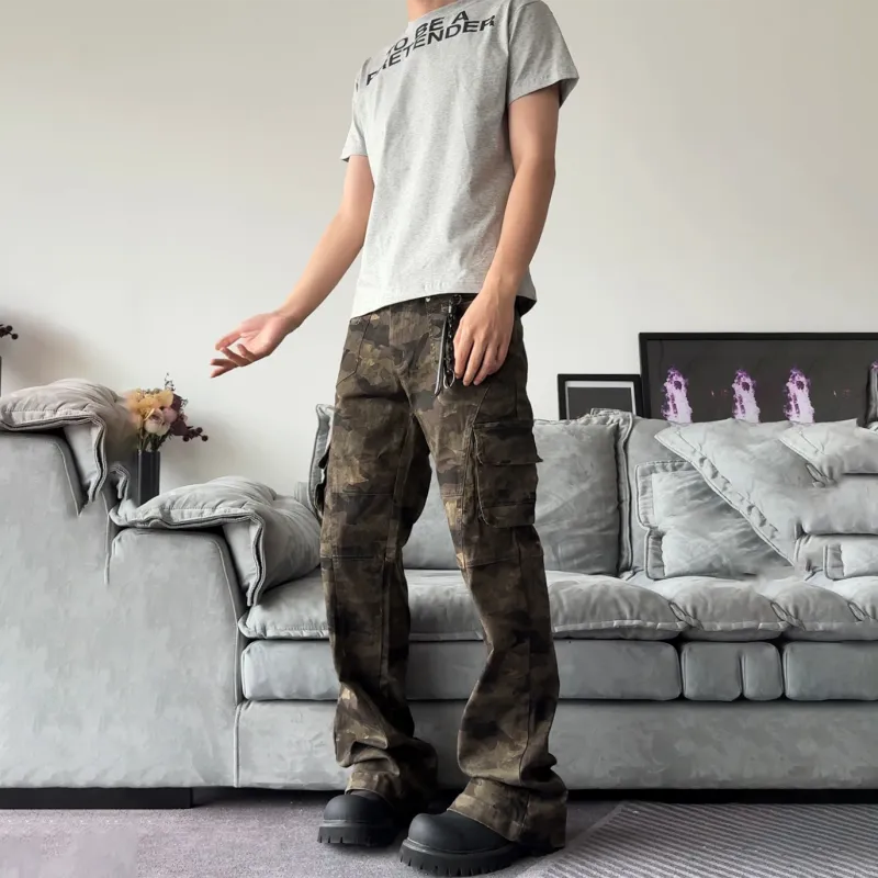 NEVER RULE Casual Pants Unisex Camouflage-2