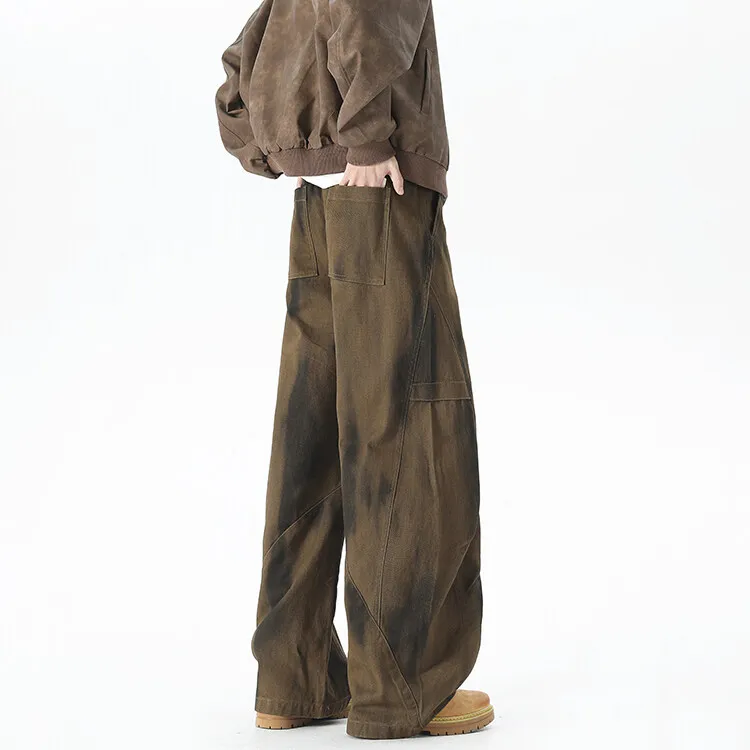 NEVER RULE Casual Pants Unisex Khaki-3