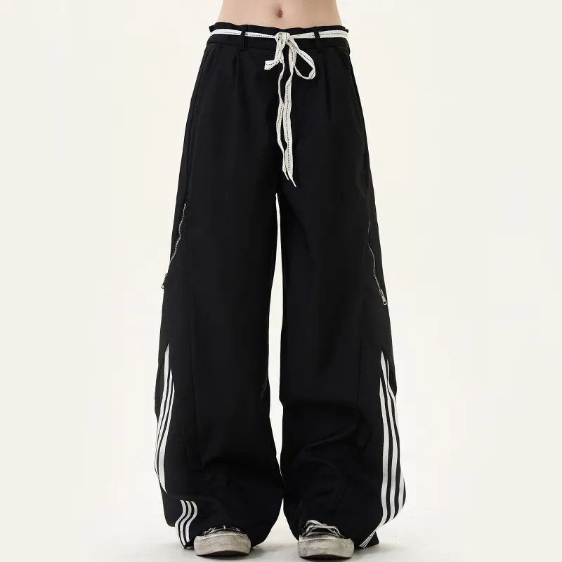 PAINT STAIN Casual Pants Unisex Black-1